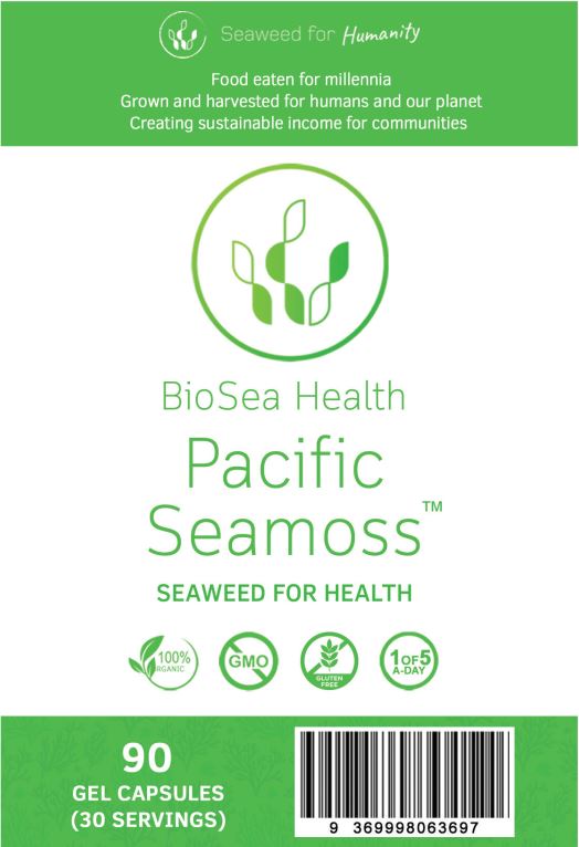 Pacific Seamoss 90 capsules label