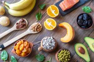 Foods high in potassium help keep blood pressure readings in the right range